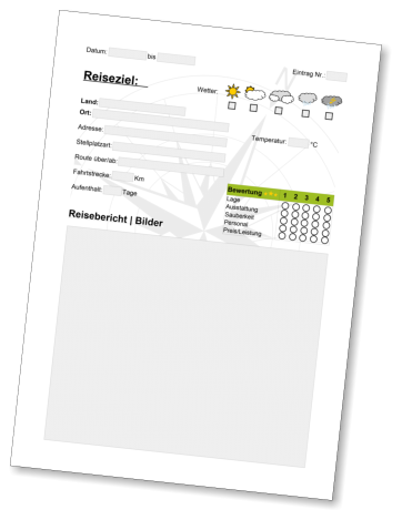 Wohnmobil Reisemobil Womo Logbuch PDF Download im A4 Format