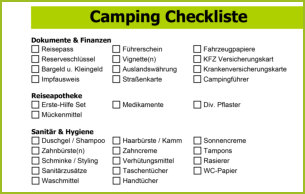 Kostenlose Camper Checkliste - Download bei Wohnmobil Logbuch