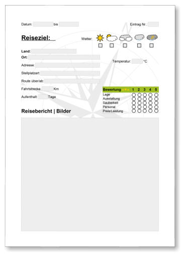 Reisemobil - Wohnmobil PDF Logbuch